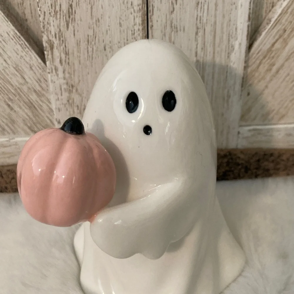 Target Halloween Hyde & Eek Pink Pumpkin Ceramic Ghost